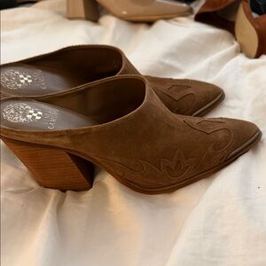 Vince Camuto Tan Suede Mules